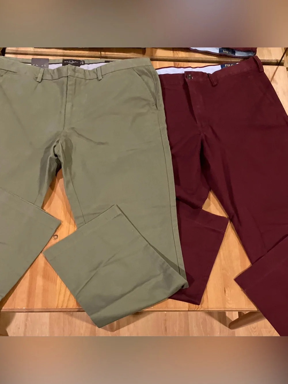 NWT Lot of 2 Men's Chinos - Black Brown 1826 Olive Green & Polo Ralph Ref 36/30